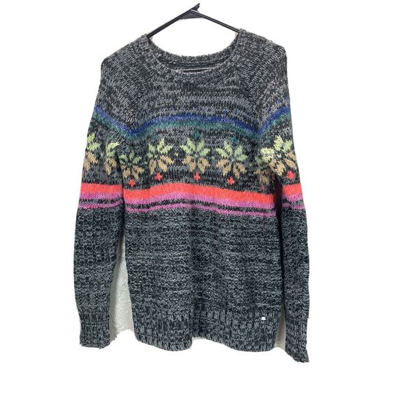 American Eagle Outfitters Jegging Sweater Snowflake Fair Isle Raglan Size XS - Picture 1 of 5